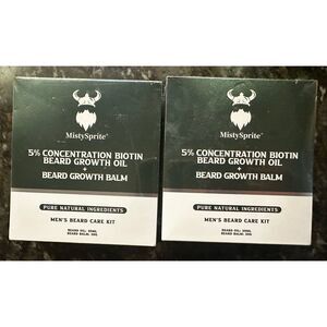 2 pack Beard Growth Oil - 2X Concentration Biotin Beard Oil for Men (2 oz) each